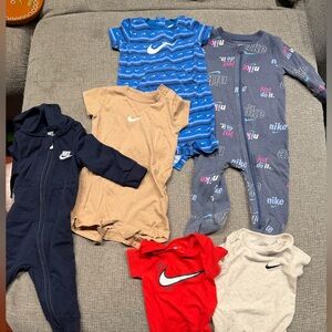Nike baby 6M Bodysuit Collection - Navy, Tan, Red, Gray, Blue
